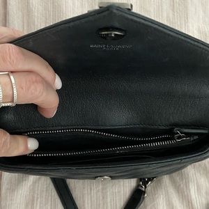 Saint Laurent College Chain Wallet black